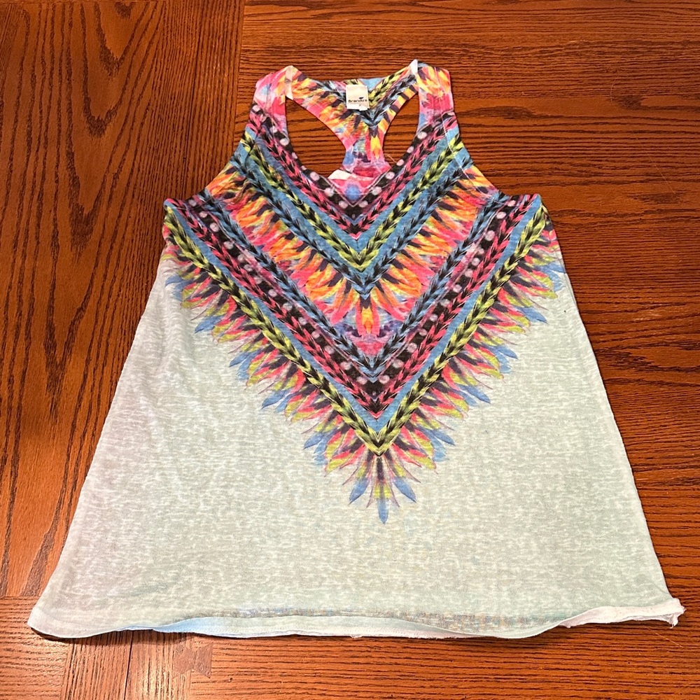 Womens Brenda’s USA Colorful Patterned Tank Top size medium